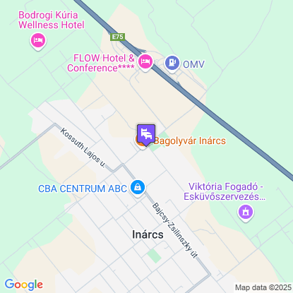 Bagolyvár Inárcs a térképen