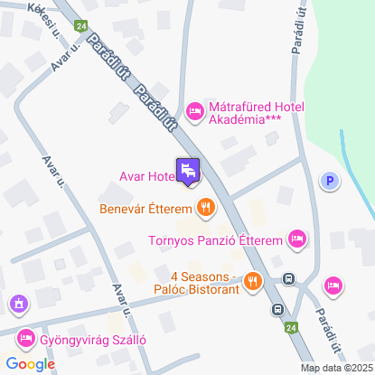 Avar Hotel a térképen